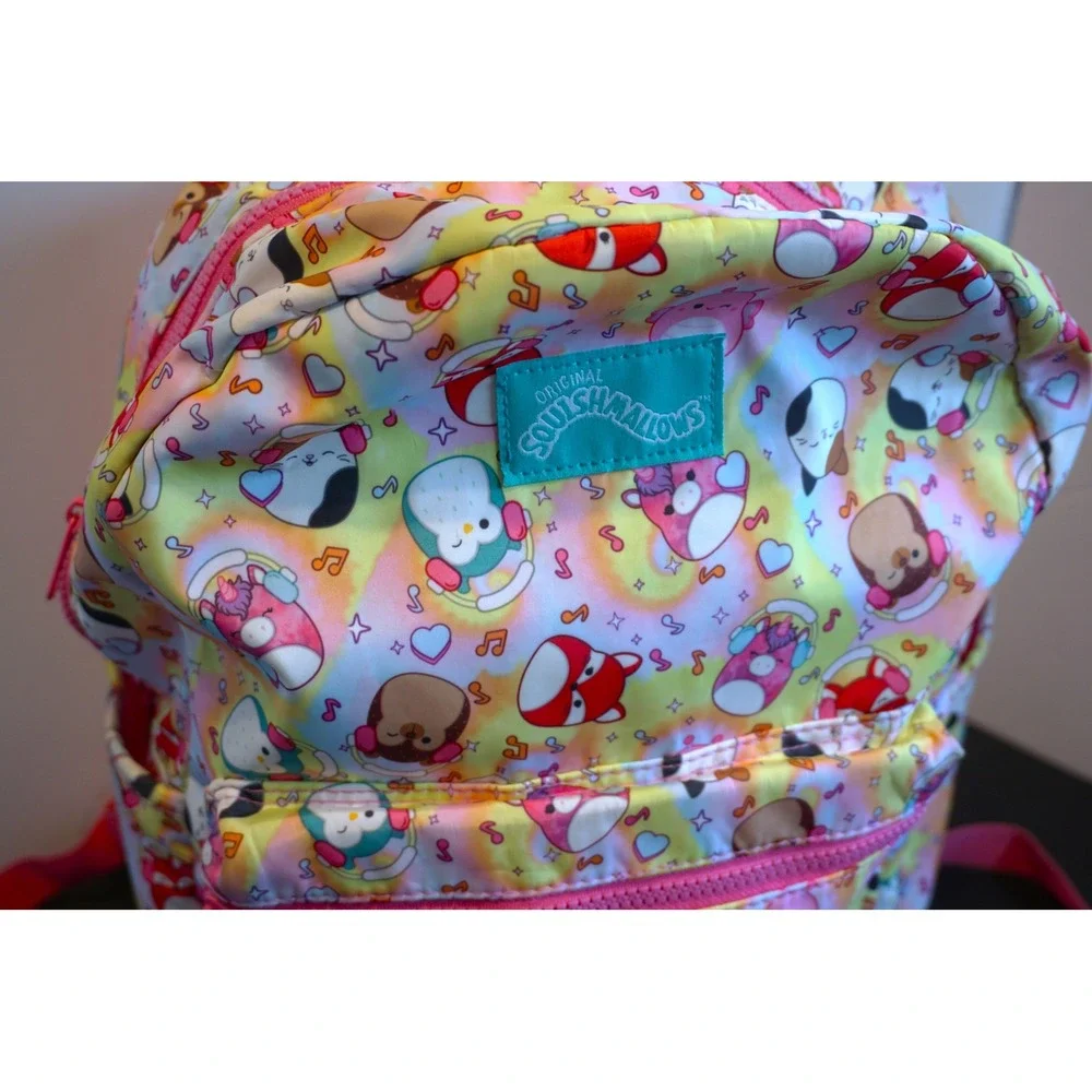Squishmallows Kids Backpack Rainbow Character Print Pink School Bag KC.1028